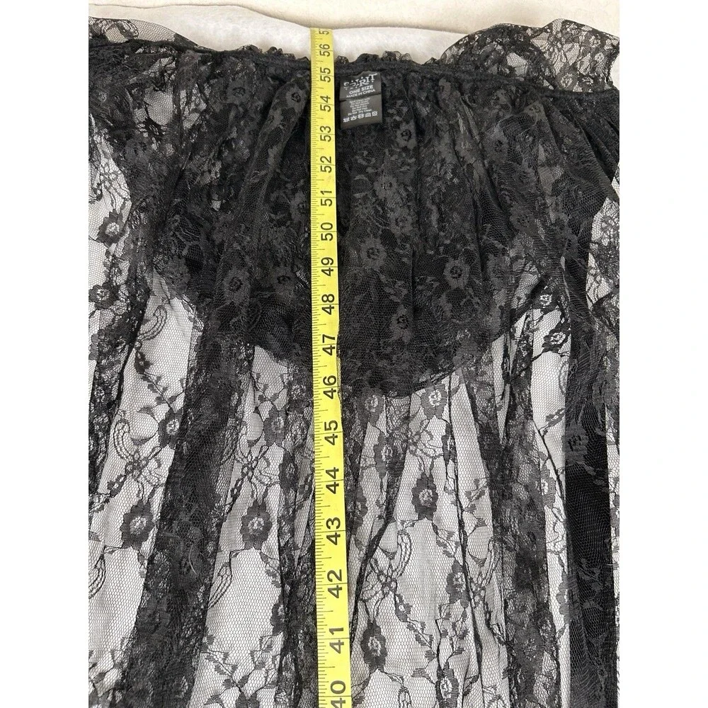 Spirit Hooded Black Lace Cape Sheer Costume whimsigoth witchy Adult one size - Picture 7 of 9